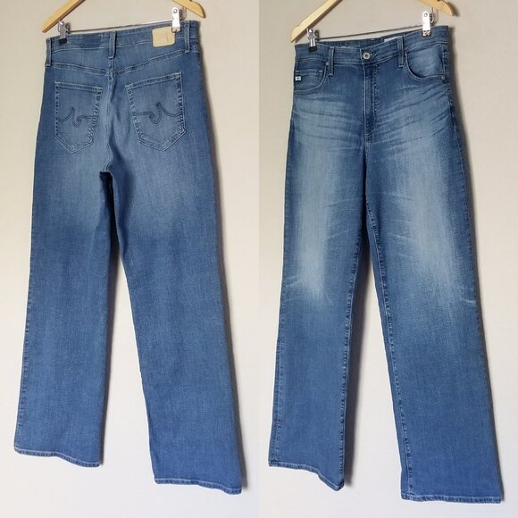 AG Kora High Waist Wide Leg Jeans In Fortunate Blue Women's 31 Designer $235 - Picture 5 of 16